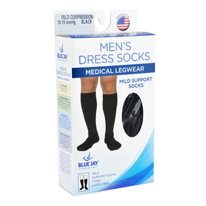 Men's Mild Support Socks 10-15mmHg Black Small/Medium