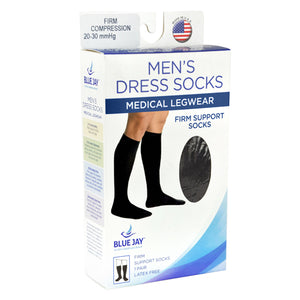Men's Firm Support Socks 20-30mmHg Black Extra Large