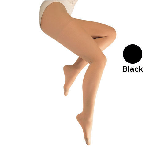 Ladies' Sheer Firm Spt Queen 20-30mmHg Panty Hose Black