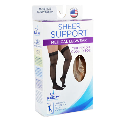 Firm Surg Weight Stkngs Large 20-30mmHg Thigh StayUp Top CT