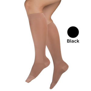 Ladies' Sheer Mild Support XL 15-20mmHg Knee Hi CT Black