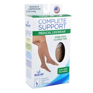 MicroFiber Moderate Sm 15-20mmHg Knee Highs Beige