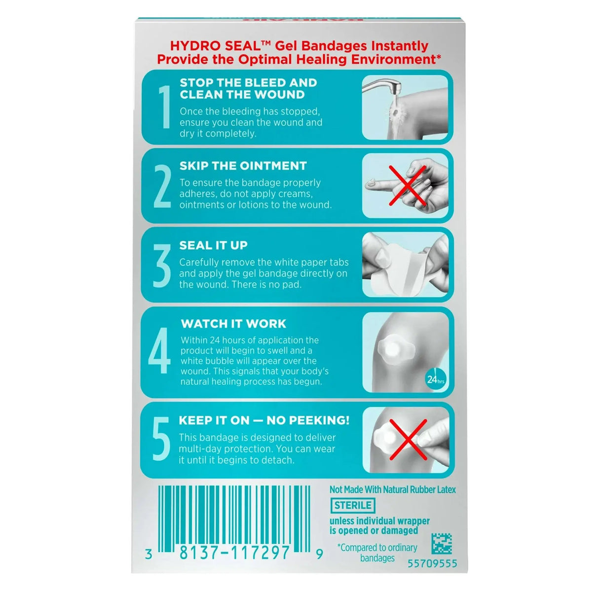 Band-Aid® Hydro Seal All-Purpose Hydrocolloid Gel Bandages Band-Aid® Hydro Seal™