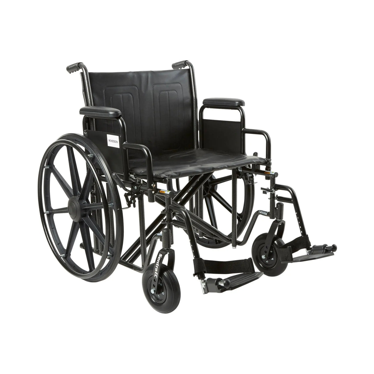 Bariatric Wheelchair McKesson Dual Axle Desk Length Arm Swing-Away Footrest Black Upholstery 22 Inch Seat Width Adult 450 lbs. Weight Capacity - getMovility