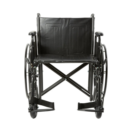 Bariatric Wheelchair McKesson Dual Axle Desk Length Arm Swing-Away Footrest Black Upholstery 22 Inch Seat Width Adult 450 lbs. Weight Capacity - getMovility