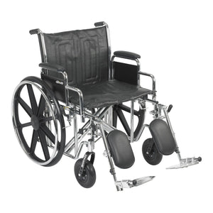 Bariatric Wheelchair McKesson Dual Axle Desk Length Arm Swing-Away Footrest Black Upholstery 22 Inch Seat Width Adult 450 lbs. Weight Capacity - getMovility