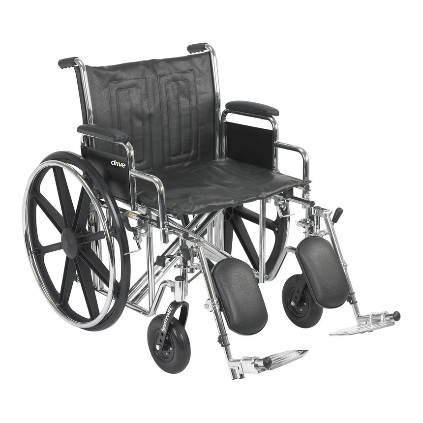 Bariatric Wheelchair McKesson Dual Axle Desk Length Arm Swing-Away Footrest Black Upholstery 22 Inch Seat Width Adult 450 lbs. Weight Capacity - getMovility