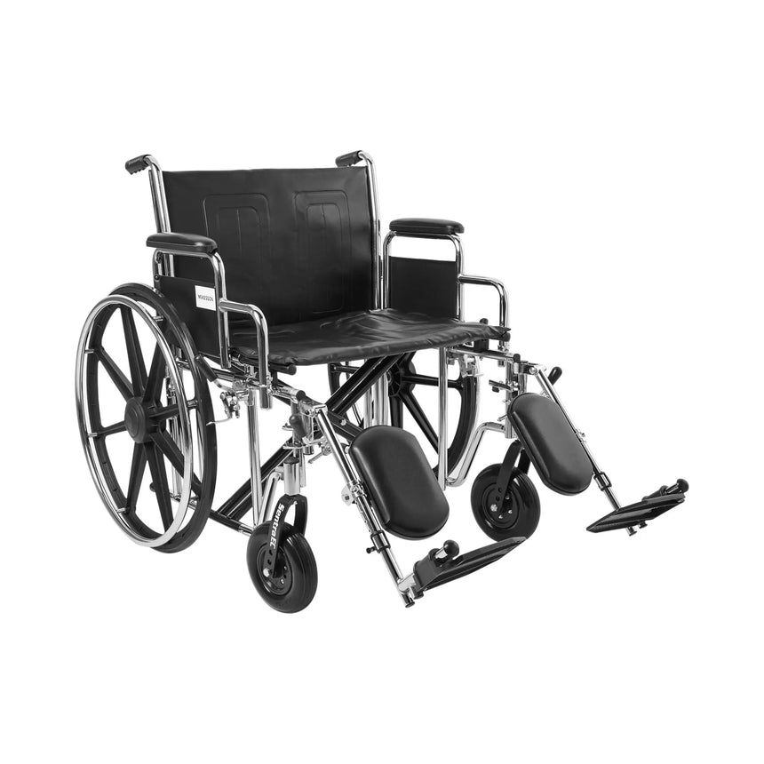 Bariatric Wheelchair McKesson Dual Axle Desk Length Arm Swing-Away Footrest Black Upholstery 24 Inch Seat Width Adult 450 lbs. Weight Capacity - getMovility