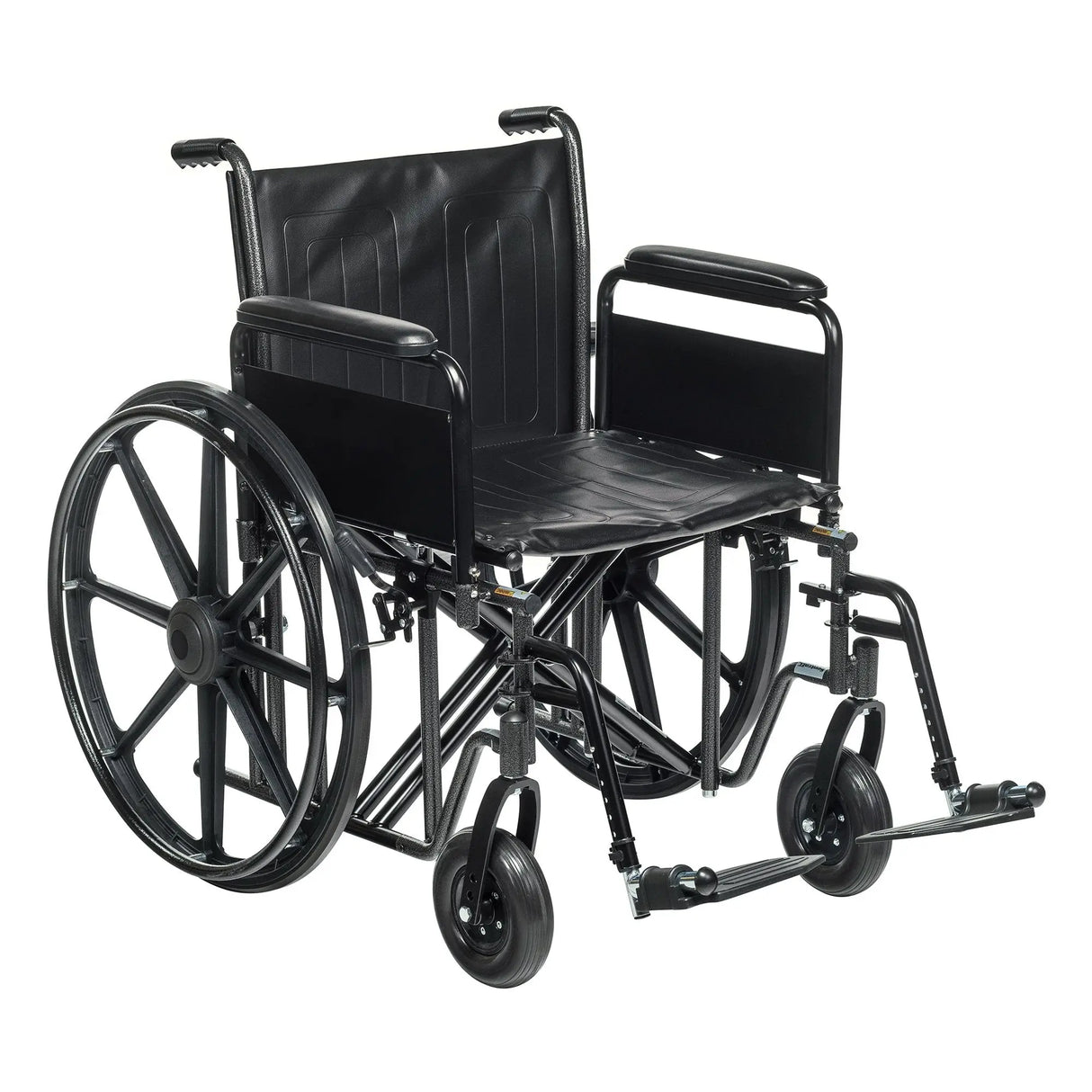 Bariatric Wheelchair McKesson Dual Axle Full Length Arm Swing-Away Footrest Black Upholstery 22 Inch Seat Width Adult 450 lbs. Weight Capacity - getMovility