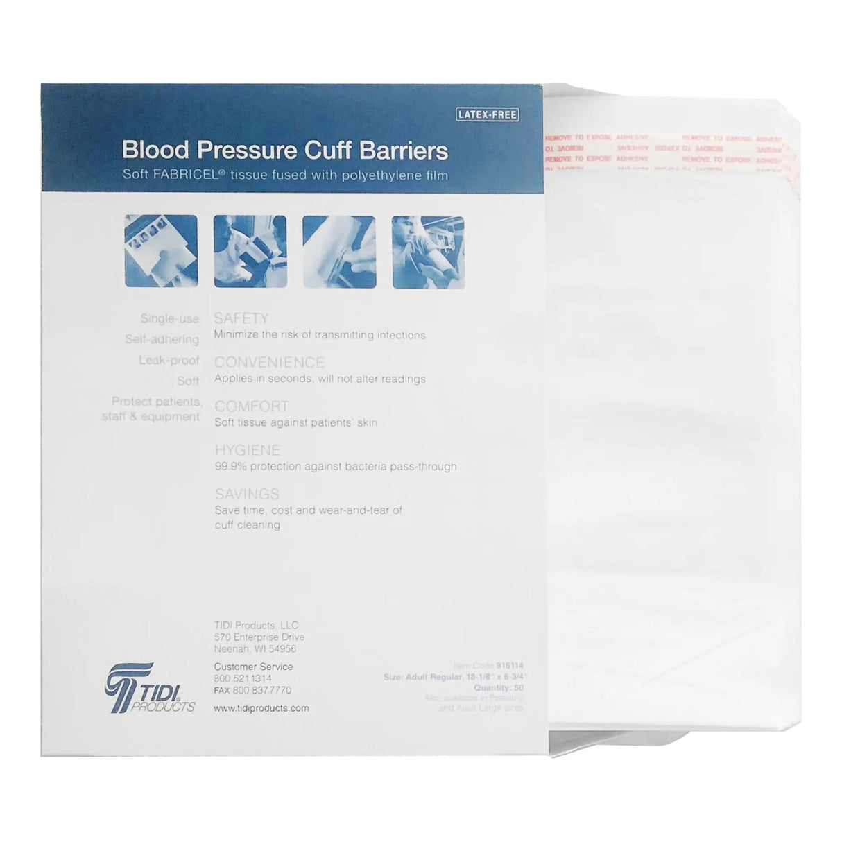 Blood Pressure Cuff Barrier Tidi® Fabricel®