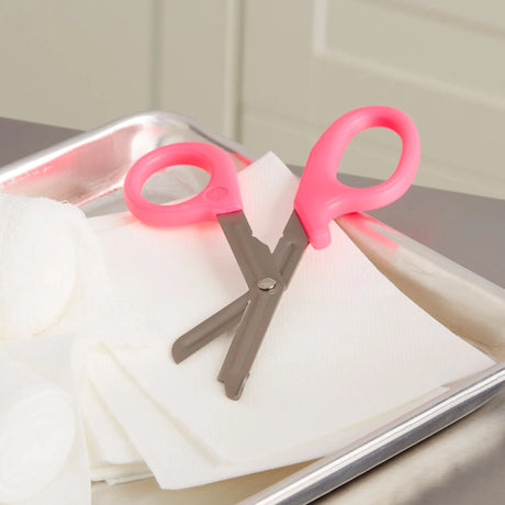 Trauma Shears McKesson Medicut™ Pink 7-1/4 Inch Length Medical Grade Stainless Steel Finger Ring Handle Blunt Tip / Blunt Tip McKesson Medicut™