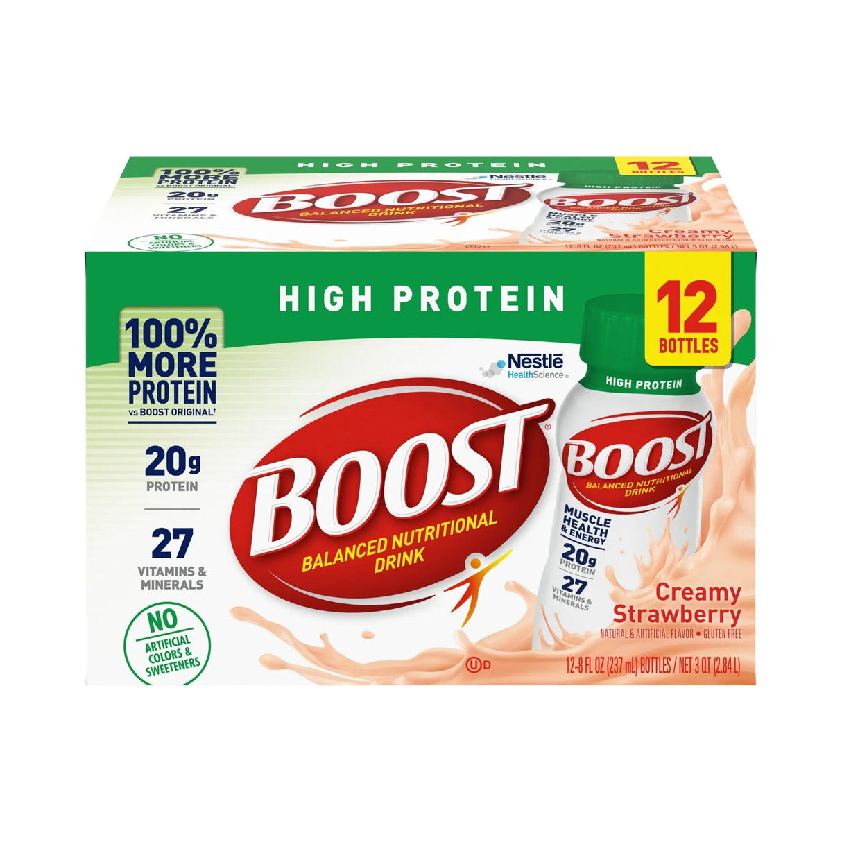 Boost® High Protein Strawberry Complete Nutritional Drink, 8-ounce bottle Boost® High Protein