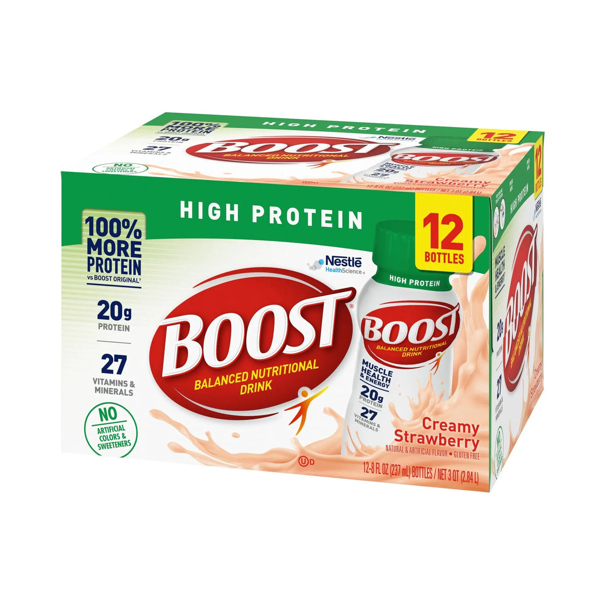 Boost® High Protein Strawberry Complete Nutritional Drink, 8-ounce bottle Boost® High Protein