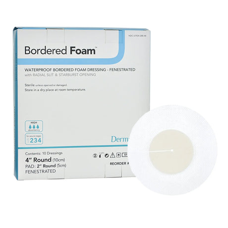 BorderedFoam® Adhesive with Border Foam Dressing, 4-Inch Round BorderedFoam®