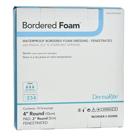 BorderedFoam® Adhesive with Border Foam Dressing, 4-Inch Round BorderedFoam®