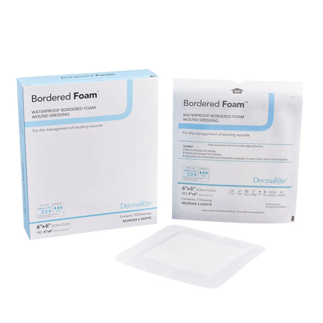 BorderedFoam® Adhesive with Border Foam Dressing, 6 x 6 Inch BorderedFoam®