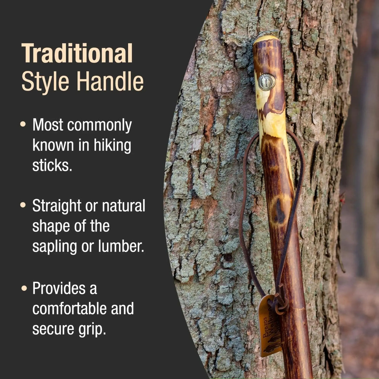 Brazos™ Hawthorn Rustic Walking Stick, 48-Inch Height Brazos™ Free Form