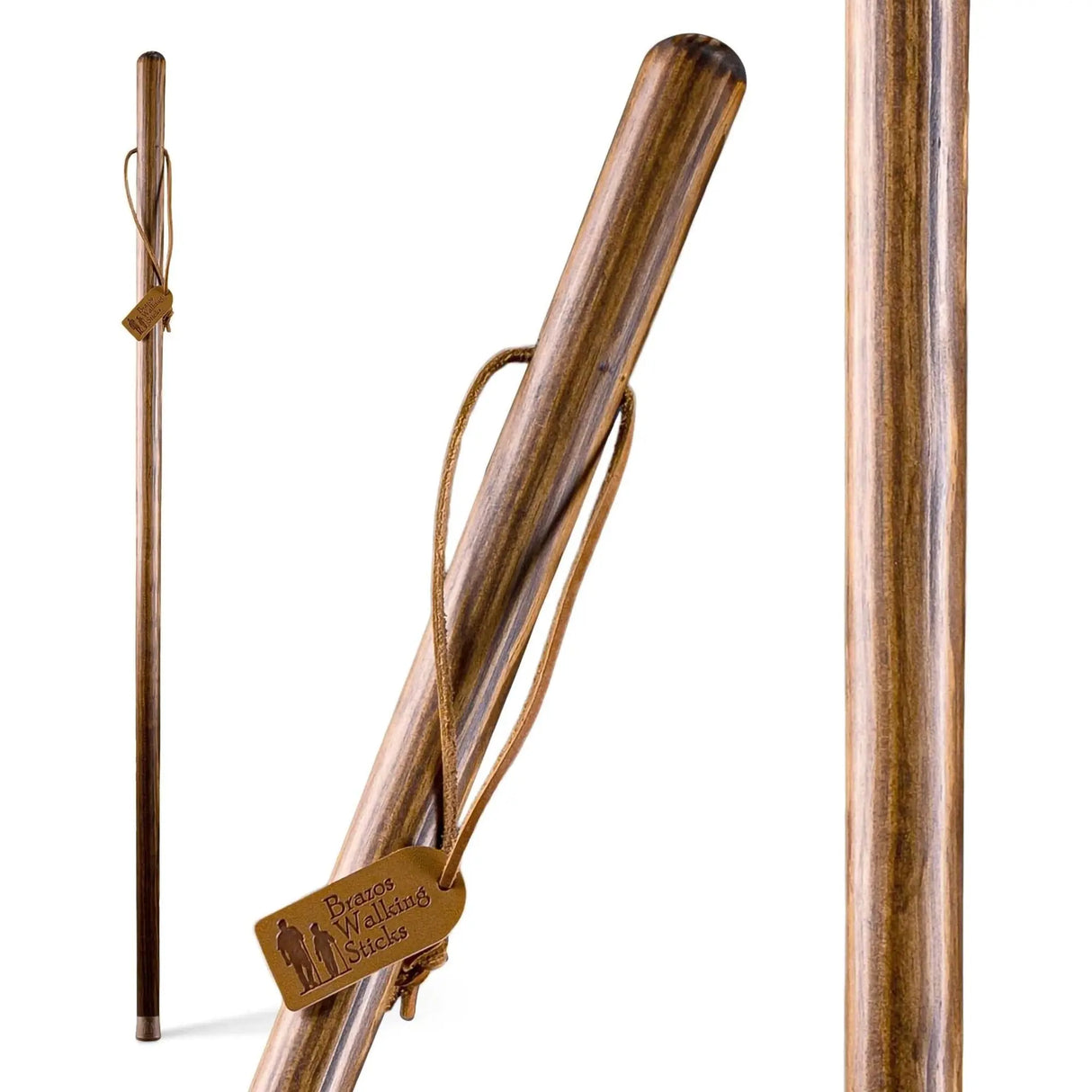 Brazos™ Traditional Straight Pine Handcrafted Walking Stick, 55-Inch, Brown Brazos™ Free Form