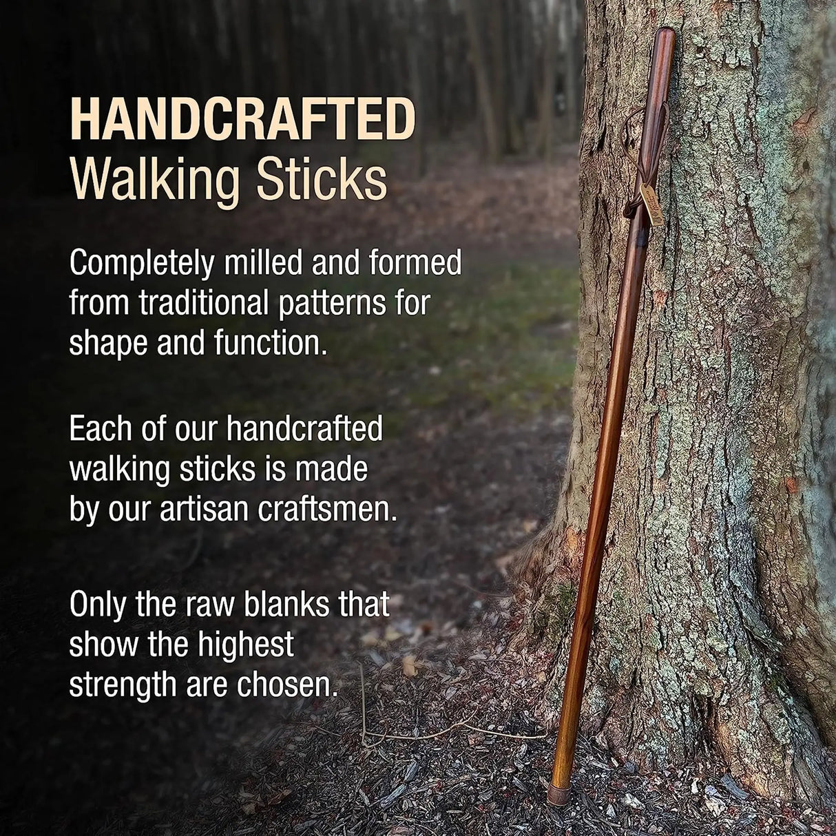 Brazos™ Traditional Straight Pine Handcrafted Walking Stick, 55-Inch, Brown Brazos™ Free Form