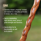 Brazos™ Twisted Oak Backpacker Handcrafted Walking Stick, 48-Inch Height, Red Brazos™ Twisted