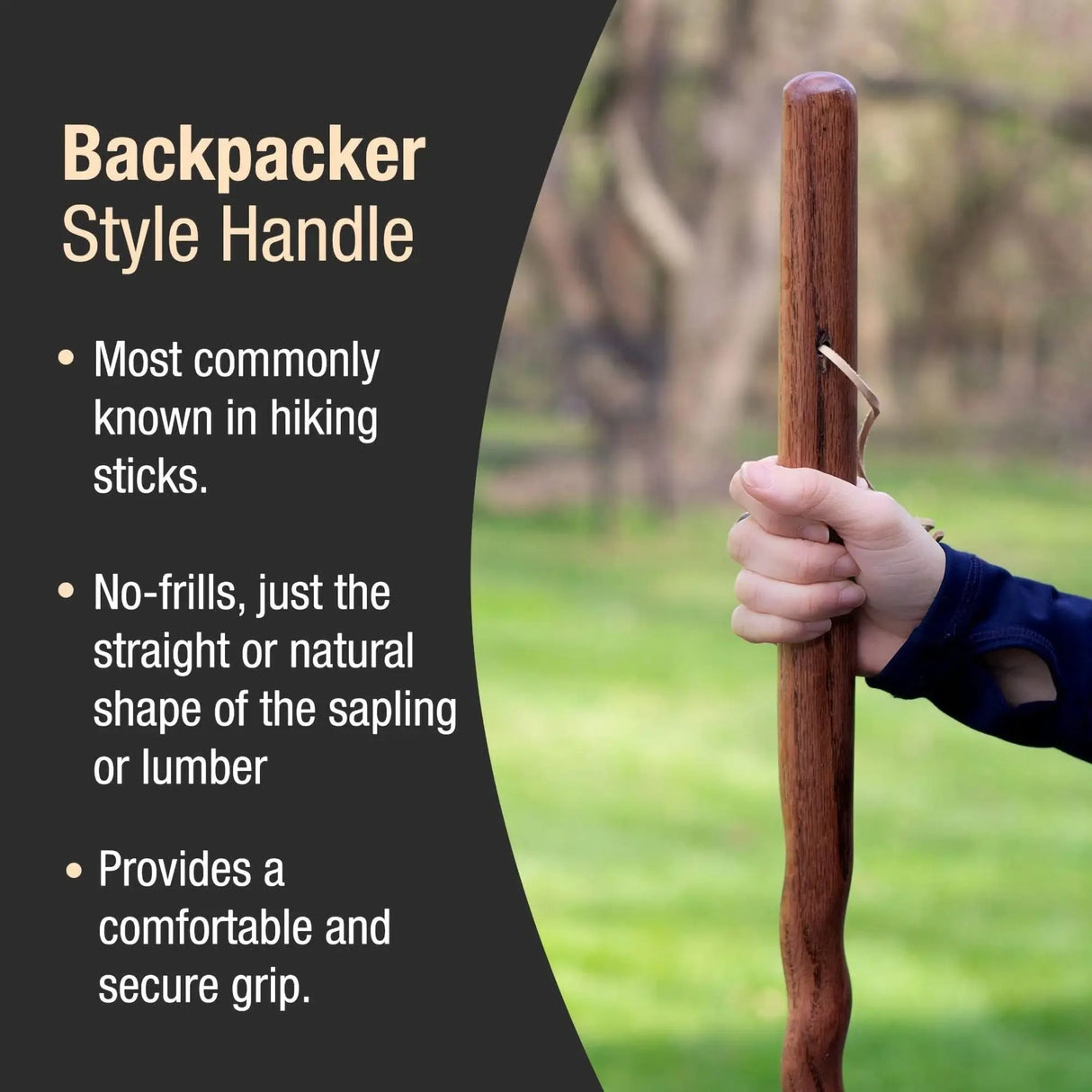 Brazos™ Twisted Oak Backpacker Handcrafted Walking Stick, 48-Inch Height, Red Brazos™ Twisted