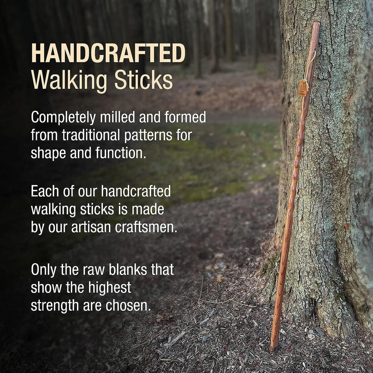 Brazos™ Twisted Oak Backpacker Handcrafted Walking Stick, 48-Inch Height, Red Brazos™ Twisted