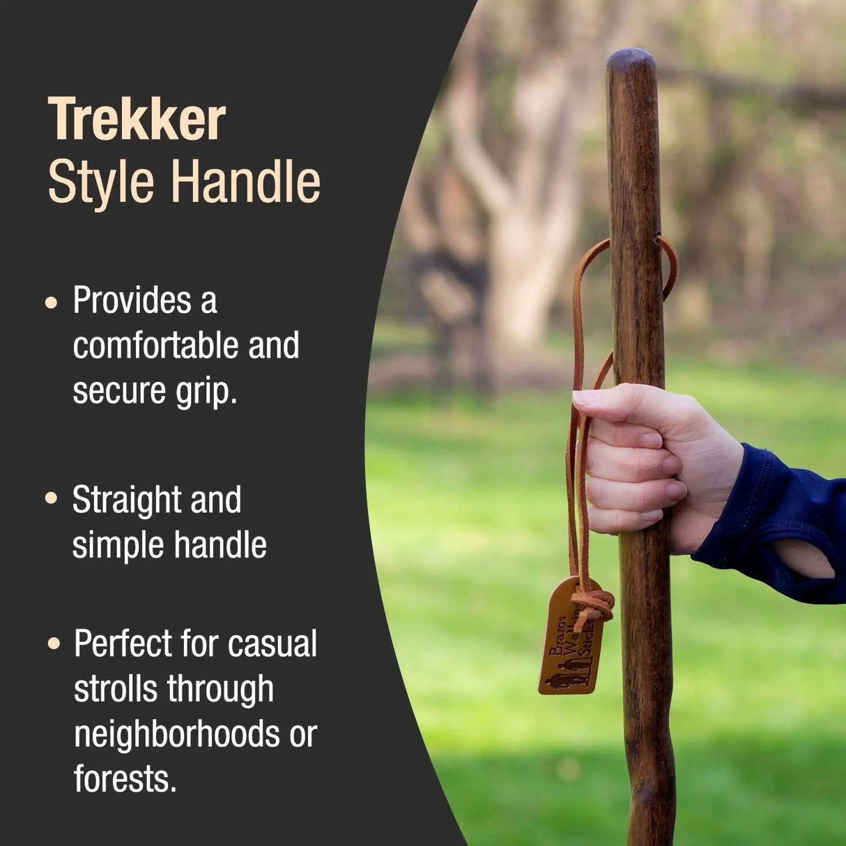 Brazos™ Twisted Oak Trekker Handcrafted Walking Stick, Red, 55-Inch Brazos™ Twisted Trekker