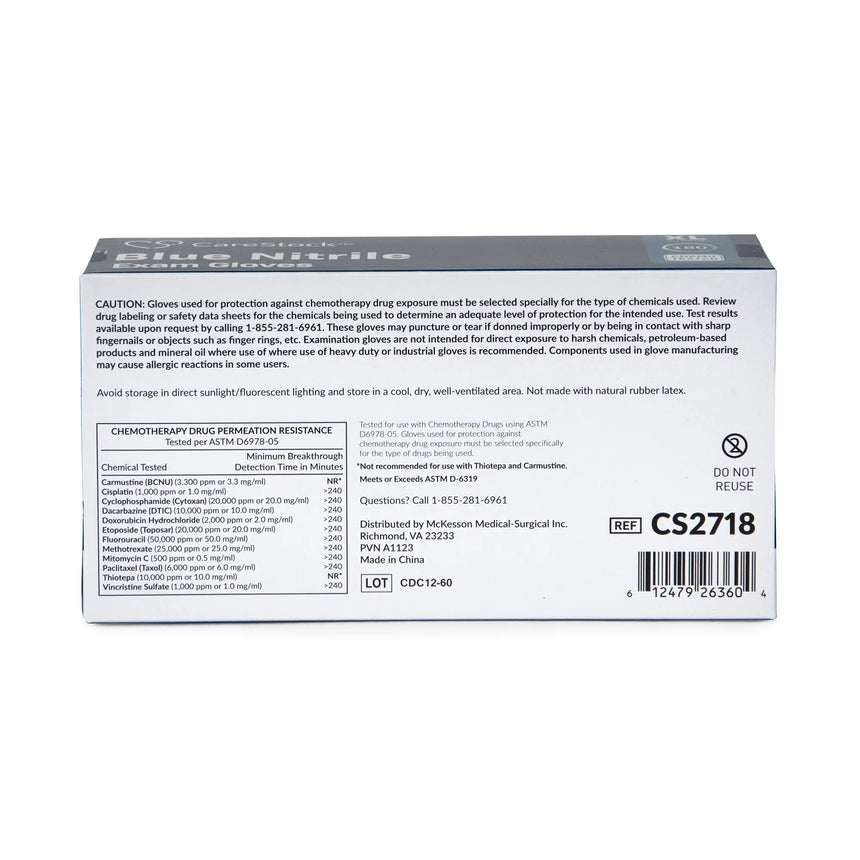 CareStock™ Nitrile Exam Glove, Extra Large, Blue CareStock™