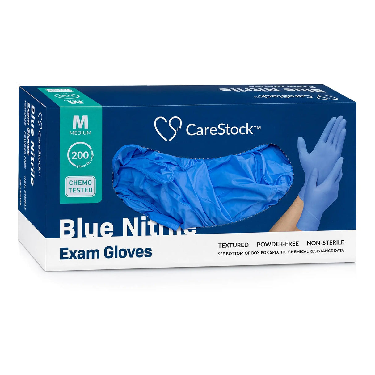 CareStock™ Nitrile Exam Glove, Medium, Blue CareStock™