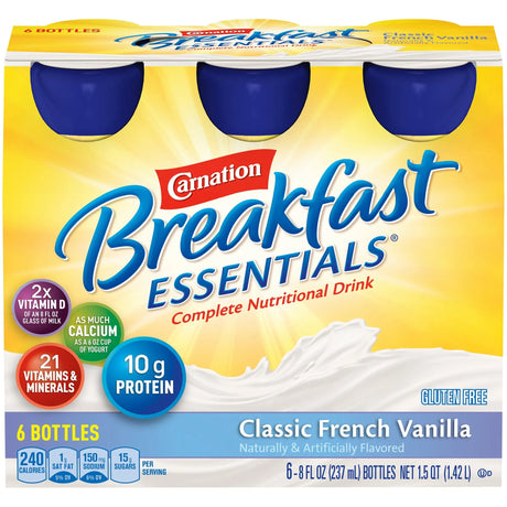 Carnation Breakfast Essentials® Vanilla Nutritional Drink, 8-ounce bottle Carnation Breakfast Essentials®