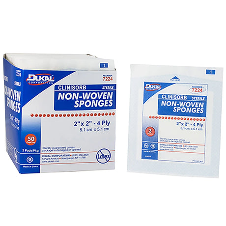 Clinisorb Sterile Nonwoven Sponge, 2 x 2 Inch, 4-Ply Clinisorb