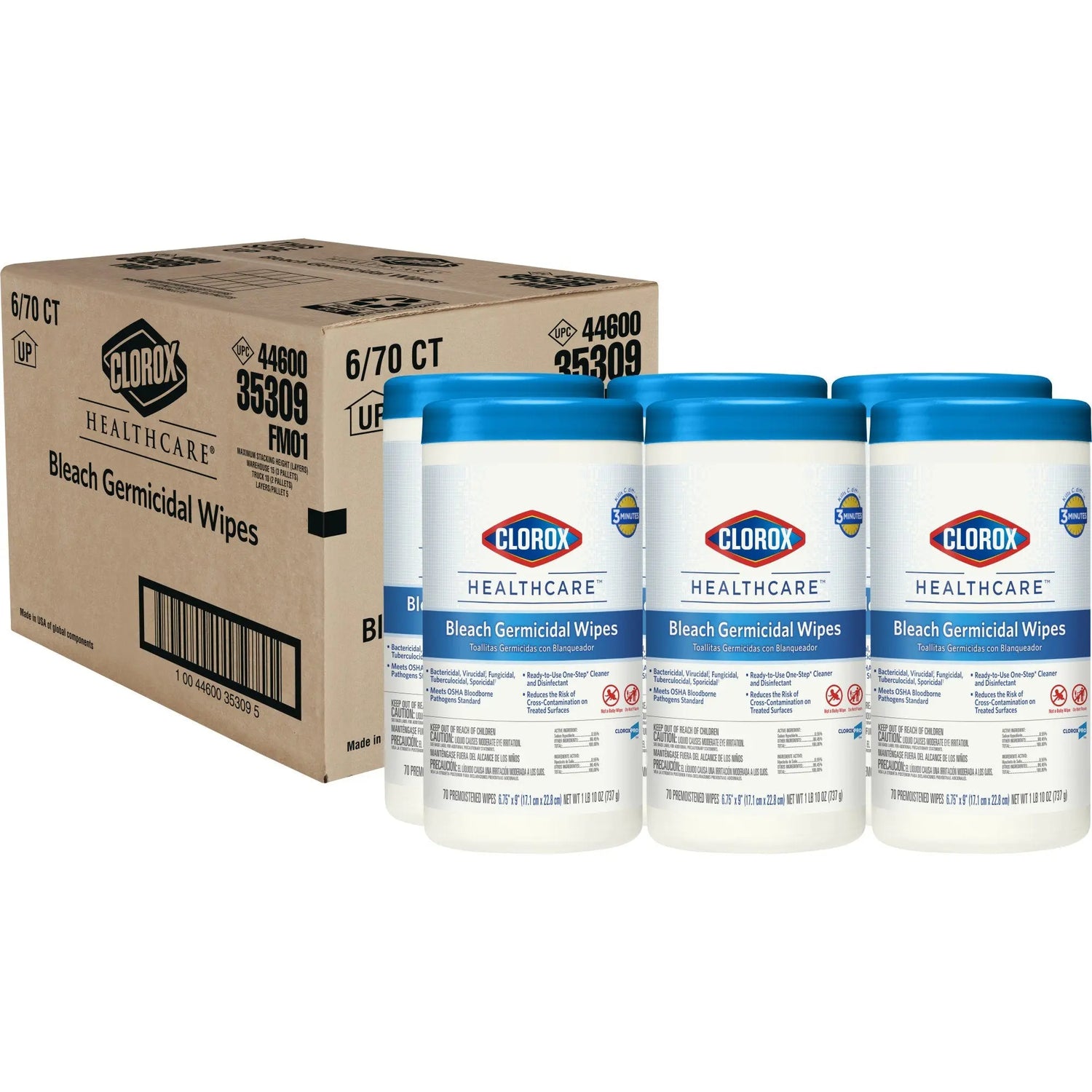 Clorox Healthcare Surface Disinfectant Cleaner, Chlorine Scent, Nonsterile, 6.75 X 9 Inch, Canister Clorox Healthcare®
