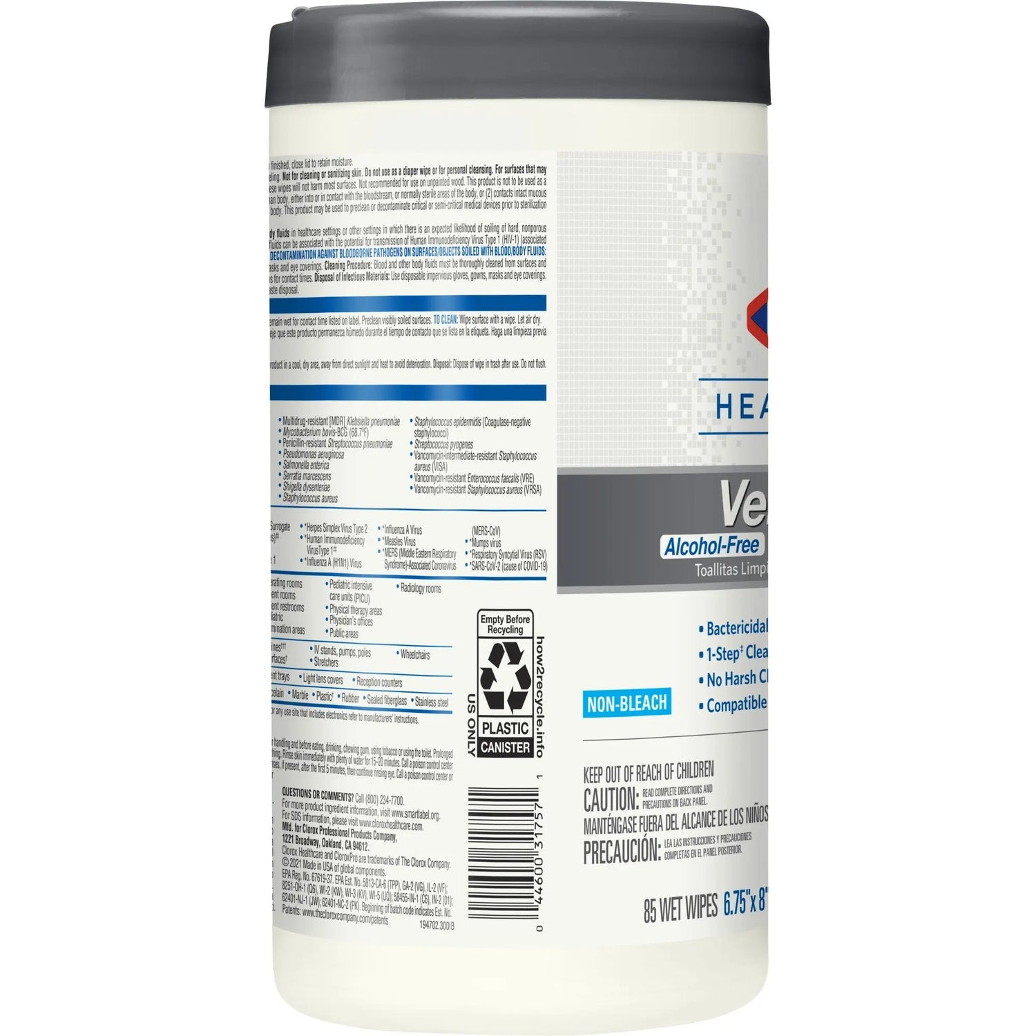 Clorox Healthcare® VersaSure® Cleaner Disinfectant Wipe, Cannister Clorox Healthcare® VersaSure™