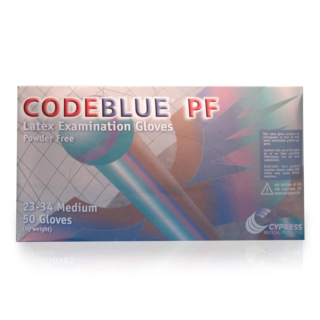 CodeBlue® PF Latex Extended Cuff Length Exam Glove, Medium, Blue CODEBLUE® PF