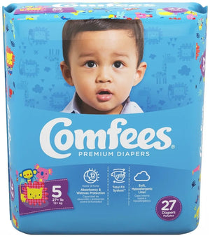 Comfees Premium Diapers, Unisex, Baby, Tab Closure, Size 5, Kid Design Comfees®