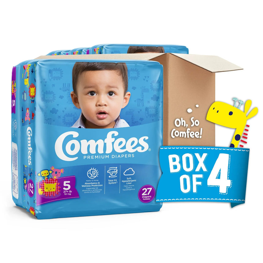 Comfees Premium Diapers, Unisex, Baby, Tab Closure, Size 5, Kid Design Comfees®