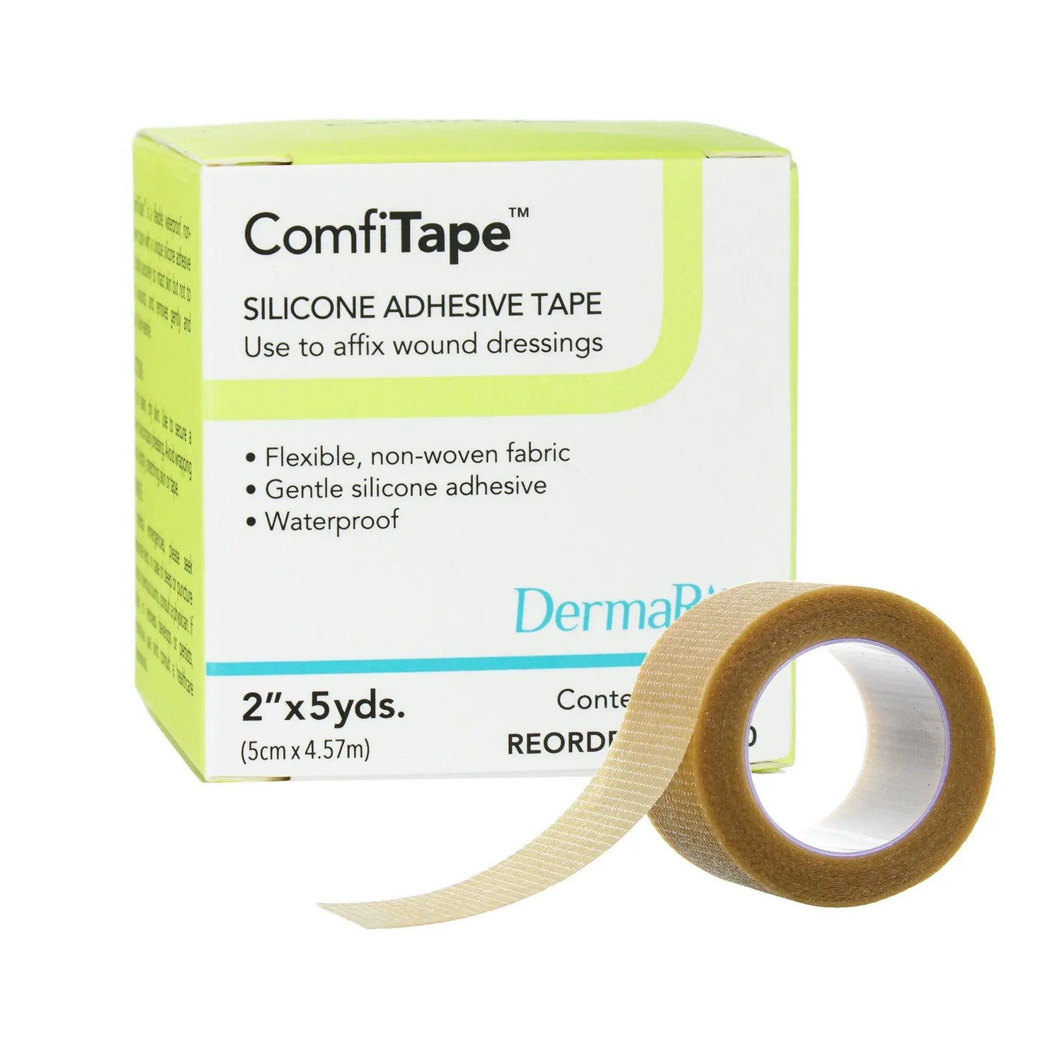 ComfiTape™ Silicone Medical Tape, 2 Inch x 5 Yard, Tan ComfiTape™