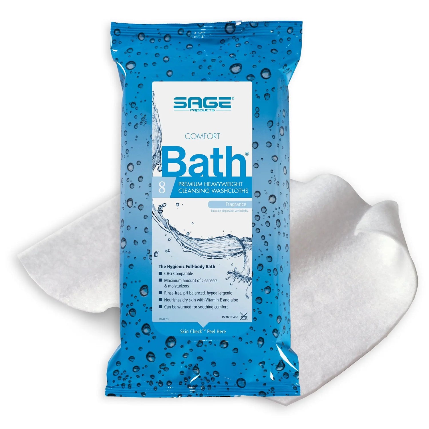 Comfort Bath® Cleansing Washcloths, Heavyweight, Soft Pack Comfort Bath® Premium Heavyweight