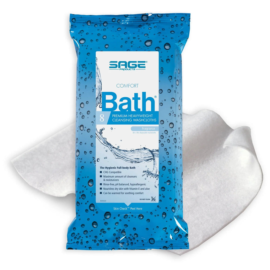 Comfort Bath® Cleansing Washcloths, Heavyweight, Soft Pack Comfort Bath® Premium Heavyweight