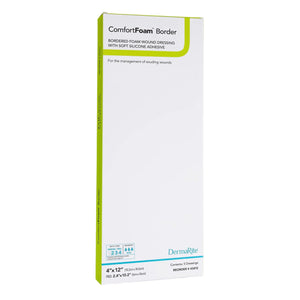 ComfortFoam™ Border Silicone Adhesive with Border Silicone Foam Dressing, 4 x 12 Inch ComfortFoam™ Border