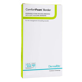 ComfortFoam™ Border Silicone Adhesive with Border Silicone Foam Dressing, 7 x 7 Inch ComfortFoam™ Border
