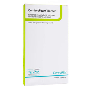 ComfortFoam™ Border Silicone Adhesive with Border Silicone Foam Dressing, 7 x 7 Inch ComfortFoam™ Border