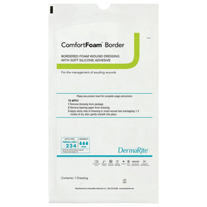 ComfortFoam™ Border Silicone Adhesive with Border Silicone Foam Dressing, 7 x 7 Inch ComfortFoam™ Border