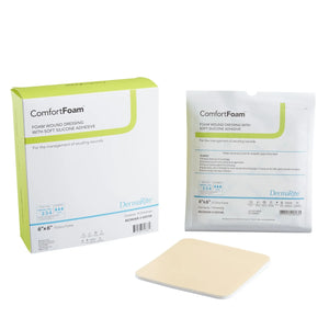 ComfortFoam™ Silicone Adhesive without Border Silicone Foam Dressing, 6 x 6 Inch ComfortFoam™