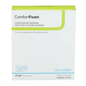 ComfortFoam™ Silicone Adhesive without Border Silicone Foam Dressing, 6 x 6 Inch ComfortFoam™