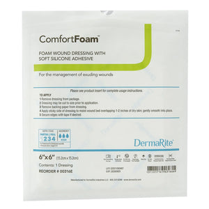 ComfortFoam™ Silicone Adhesive without Border Silicone Foam Dressing, 6 x 6 Inch ComfortFoam™