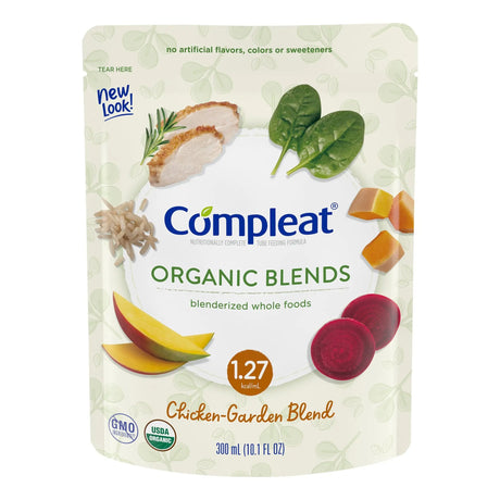 Compleat® Organic Blends Chicken-Garden Blenderized Whole Foods, 10.1 oz. Pouch Compleat® Organic Blends