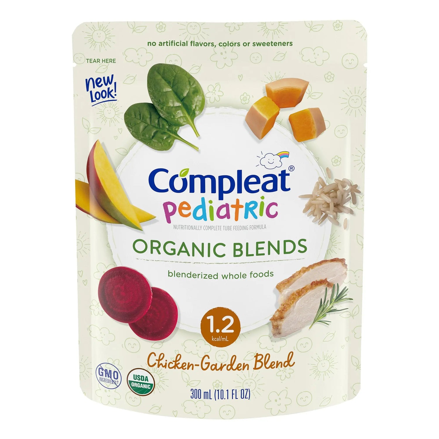 Compleat® Pediatric Organic Blends Chicken-Garden Oral Supplement, 10.1-ounce Pouch Compleat® Pediatric Organic Blends