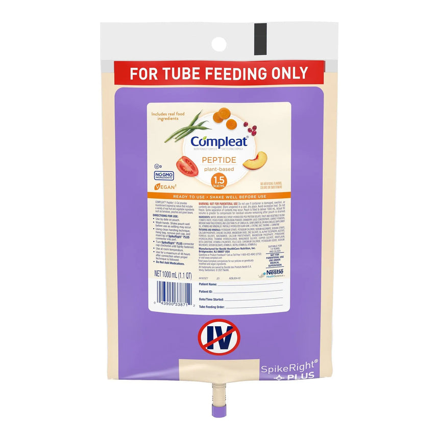 Compleat® Peptide Plant-Based 1.5 Nutritionally Complete Tube Feeding Formula, 1000 mL Compleat® Peptide 1.5