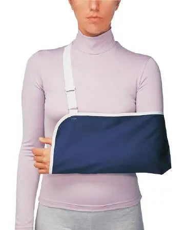 ProCare® Deep Pocket Economy Blue / White Polyester / Cotton Arm Sling, Large Procare® Deep Pocket Economy